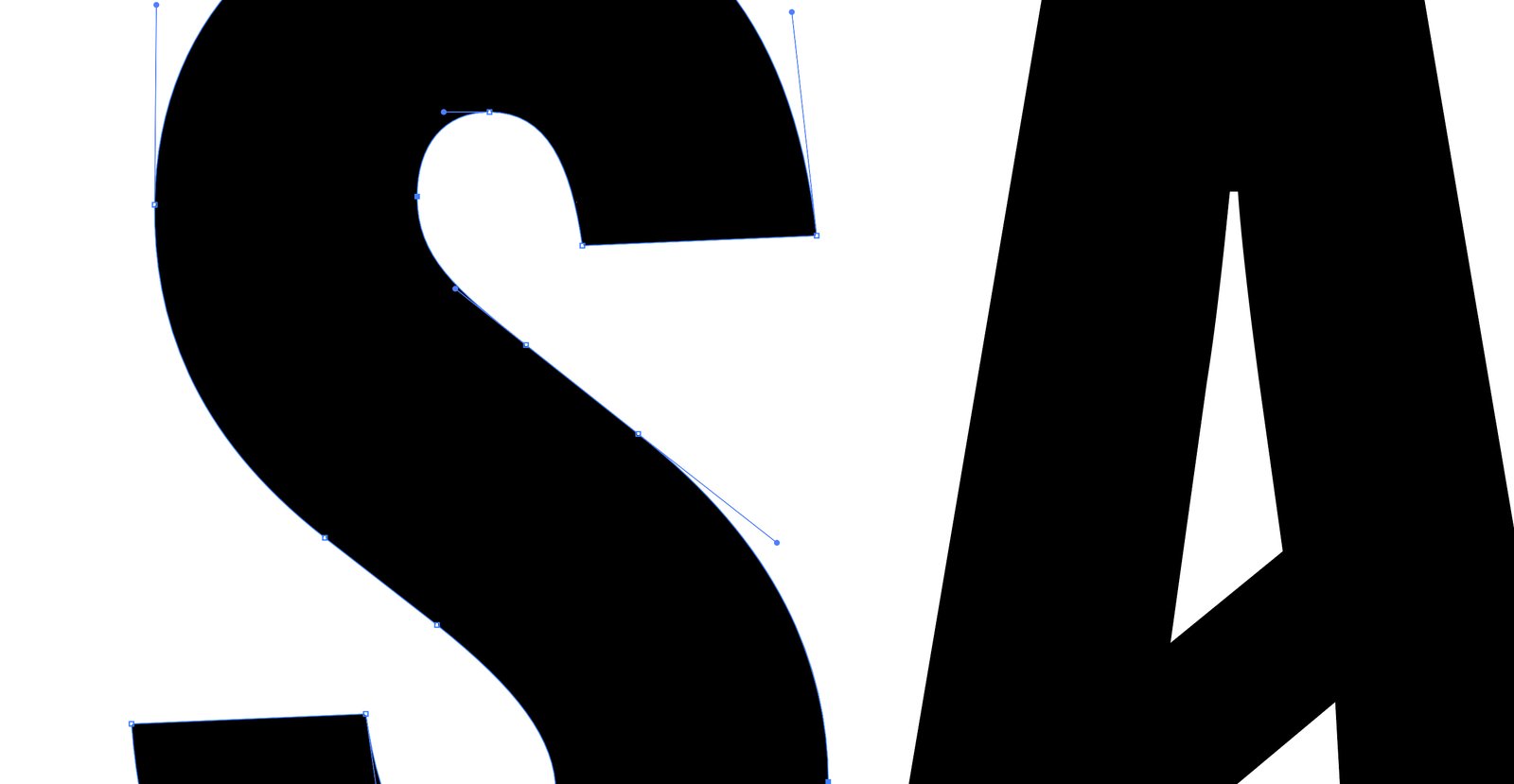 Custom letterform and logo design with construction guides