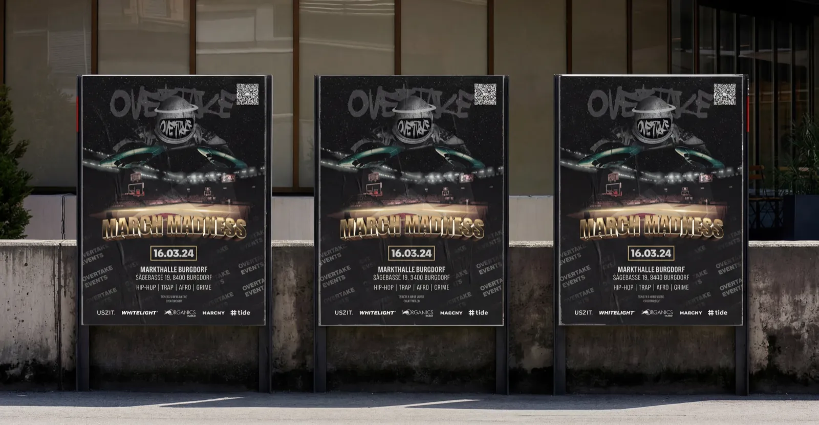 Campaign poster mockups displayed on outdoor billboards